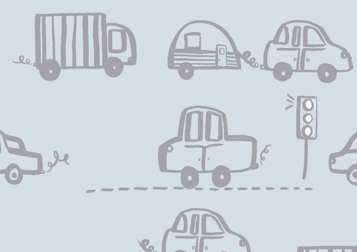 Cars and Lorries, Baby Blue - Roller Blind - Image 6
